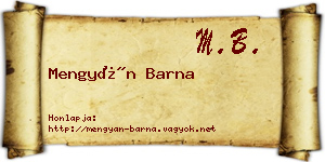 Mengyán Barna névjegykártya